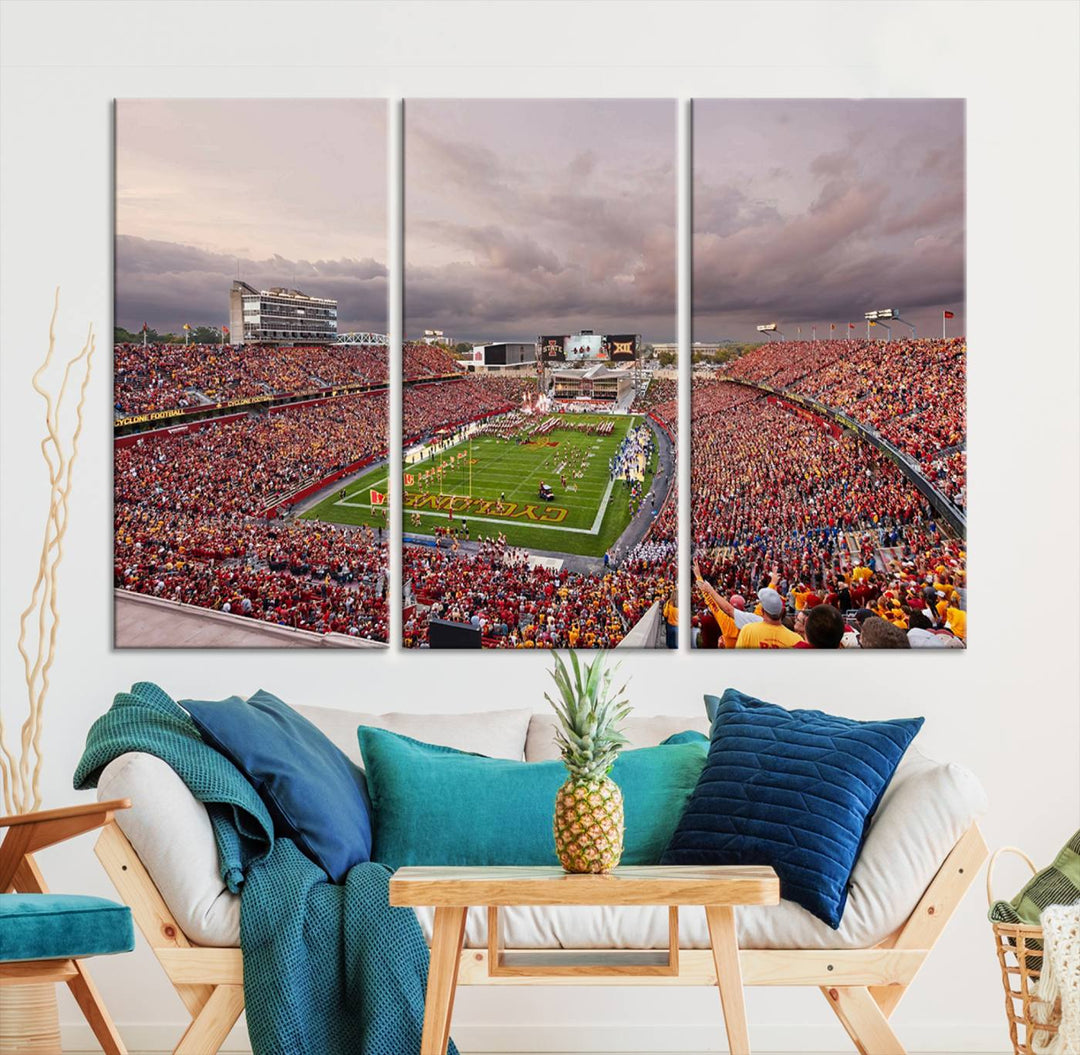 Iowa State University Cyclones Football Team Print - Ames Jack Trice Stadium Wall Art Canvas Print