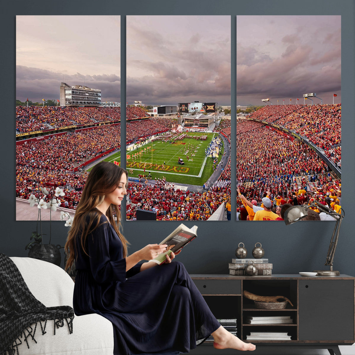 50373-MGV-CV-36X24 - Iowa State University Cyclones Football Team Print, Ames