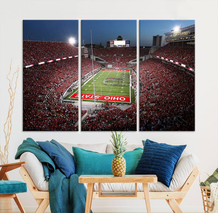 Ohio State University Buckeyes Football Team Print - Columbus Ohio Stadium Wall Art Canvas Print