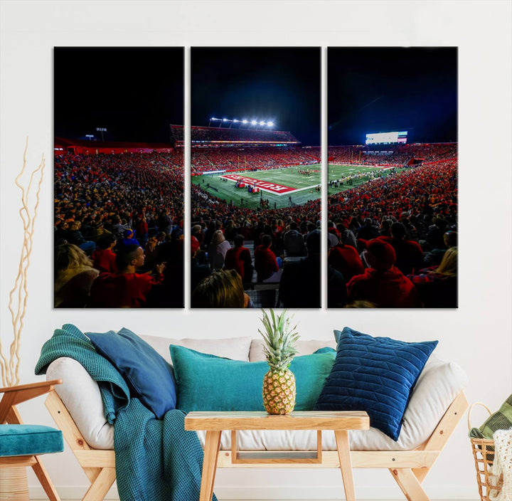 Rutgers Scarlet Knights Football Team Print - SHI Stadium, Piscataway Wall Art Canvas Print