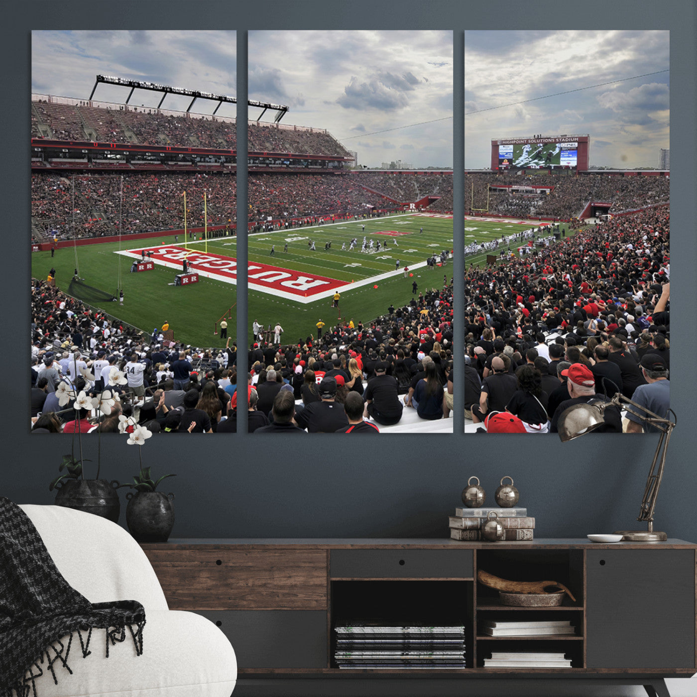 MGV-CV-48X32-3P - Rutgers Scarlet Knights Football Team Print - SHI Stadium, Piscataway Wall Art Canvas Print