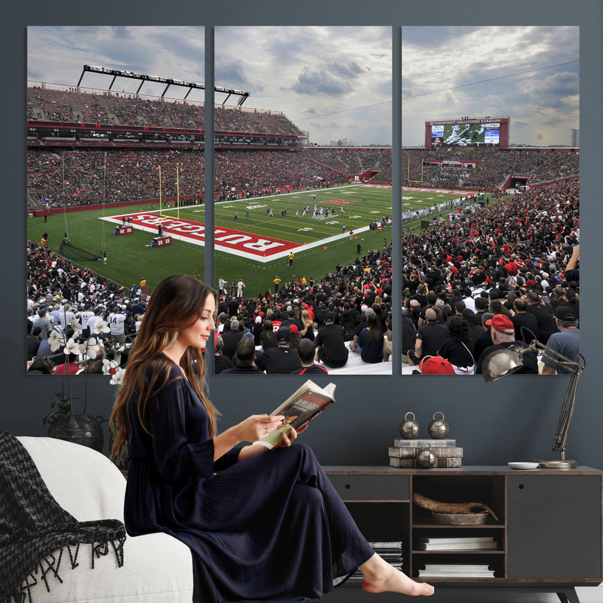 66777-MGV-CV-36X24 - Rutgers Scarlet Knights Football Team Print, SHI Stadium