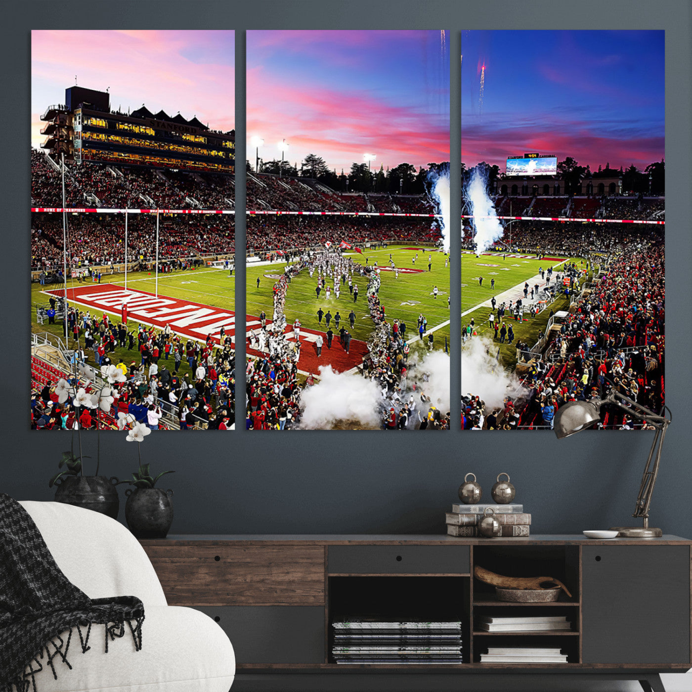 MGV-CV-48X32-3P - Stanford University Cardinal Football Team Print - Stanford Stadium Wall Art Canvas Print