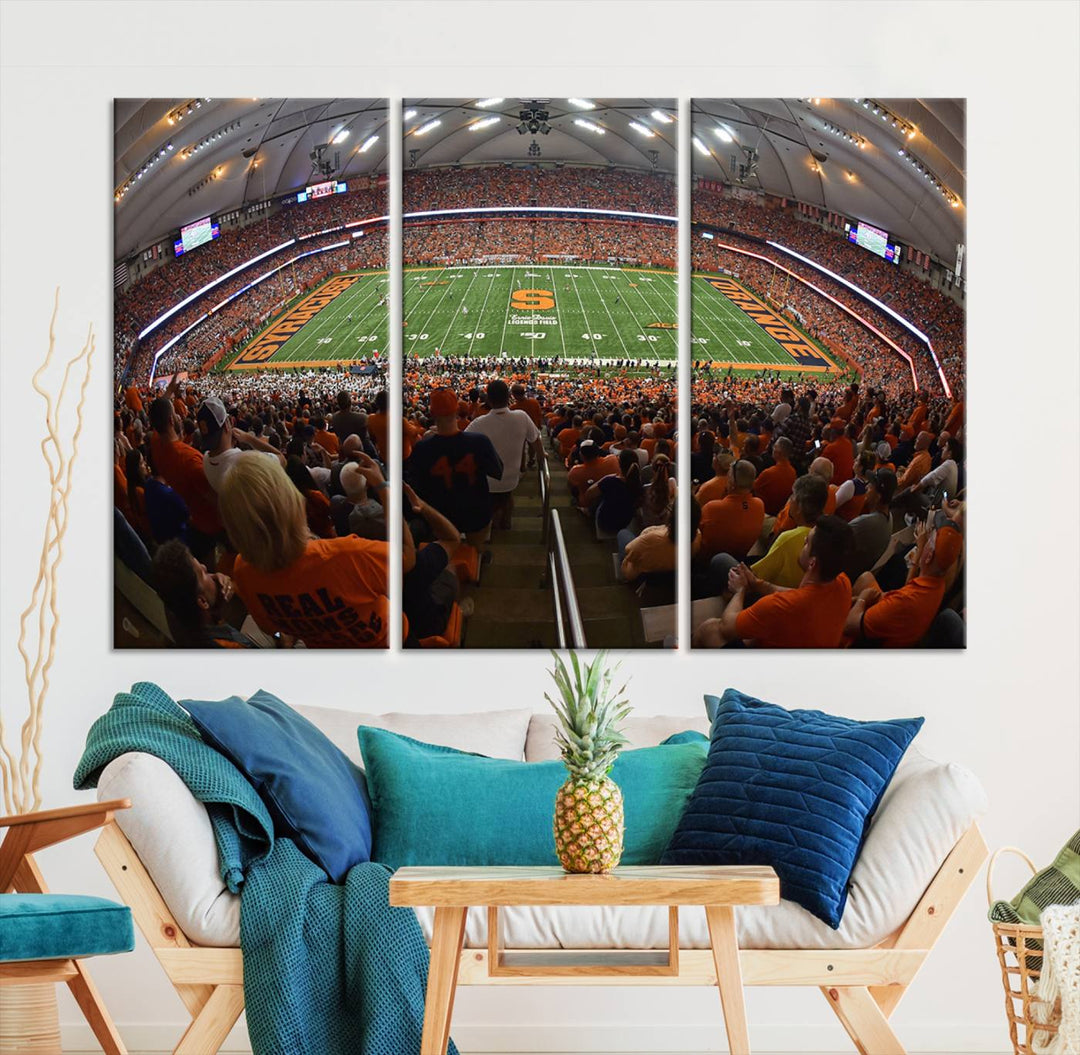 From above, the view resembles the Syracuse University Orange Football Team Wall Art Canvas.