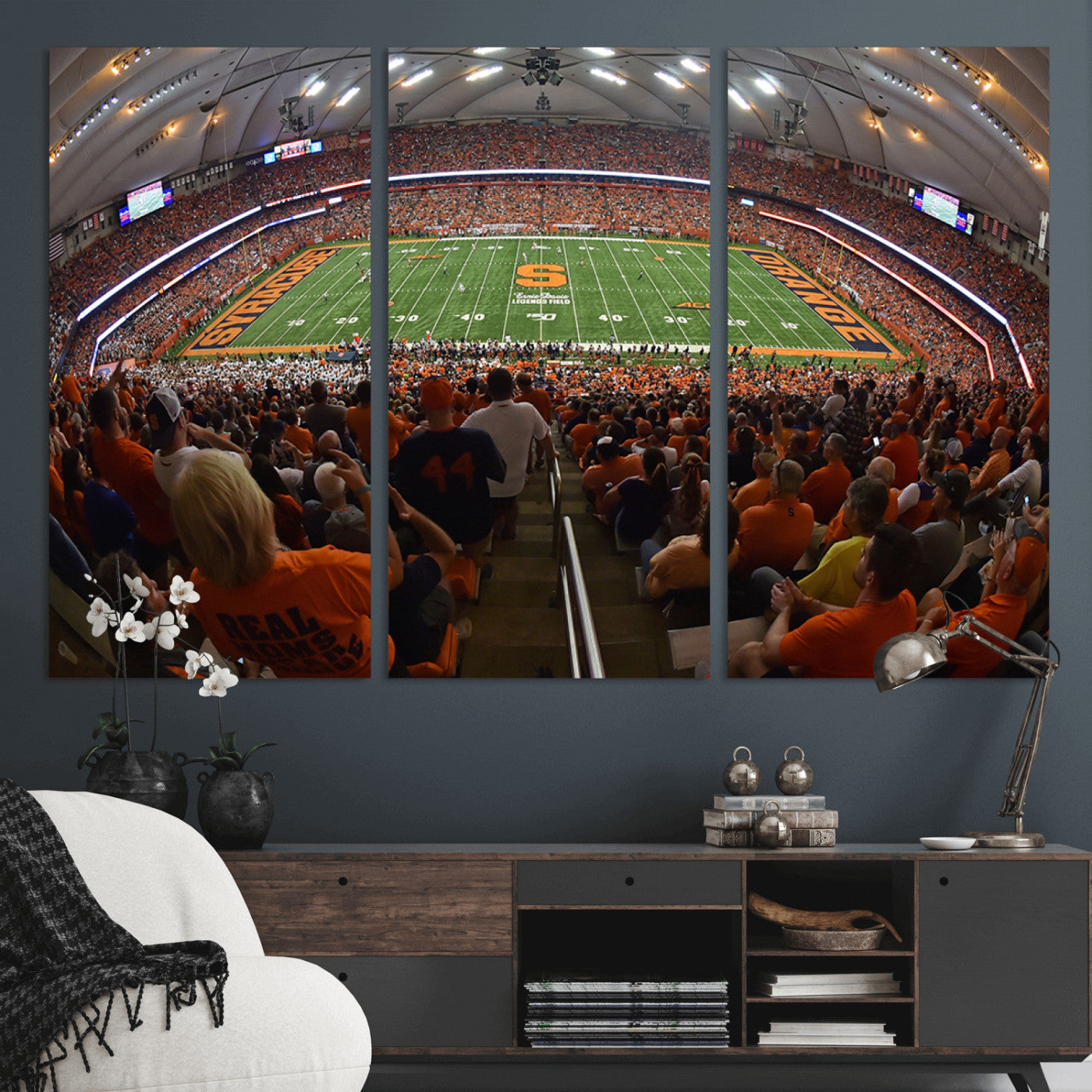 MGV-CV-48X32-3P - Syracuse University Orange Football Canvas Print, Football Team Print - Syracuse JMA Wireless Dome