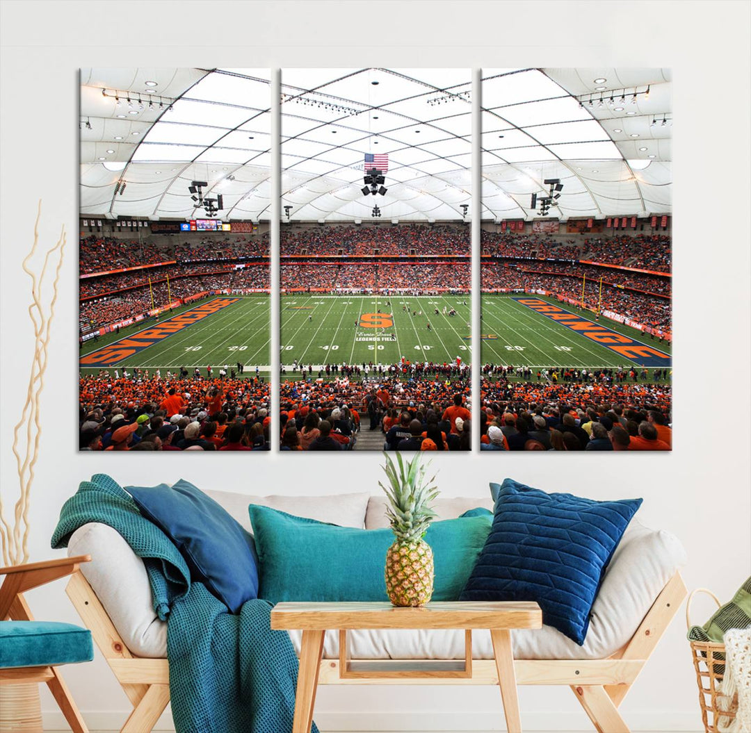 Syracuse University Orange Football Team Print - Syracuse JMA Wireless Dome Wall Art Canvas Print.