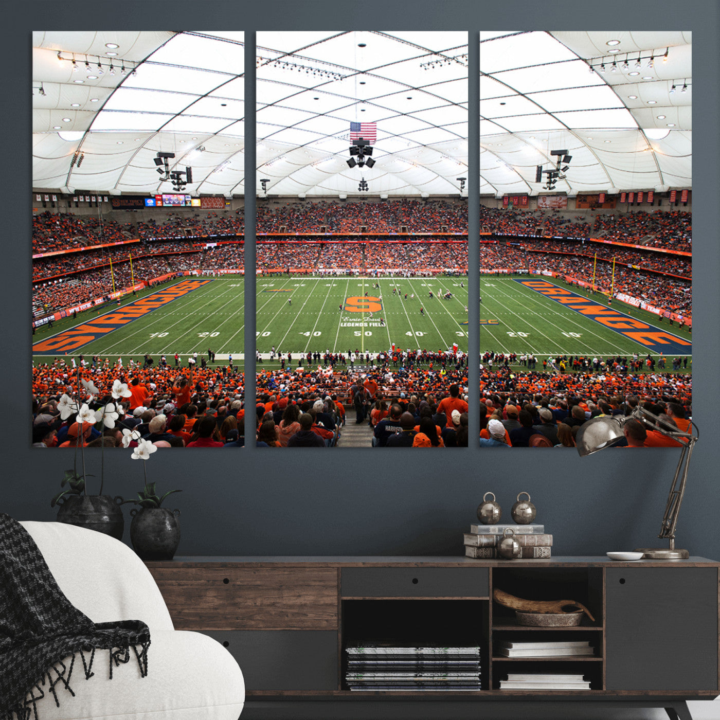 MGV-CV-48X32-3P - Syracuse University Orange Football Team Print - Syracuse JMA Wireless Dome Wall Art Canvas Print