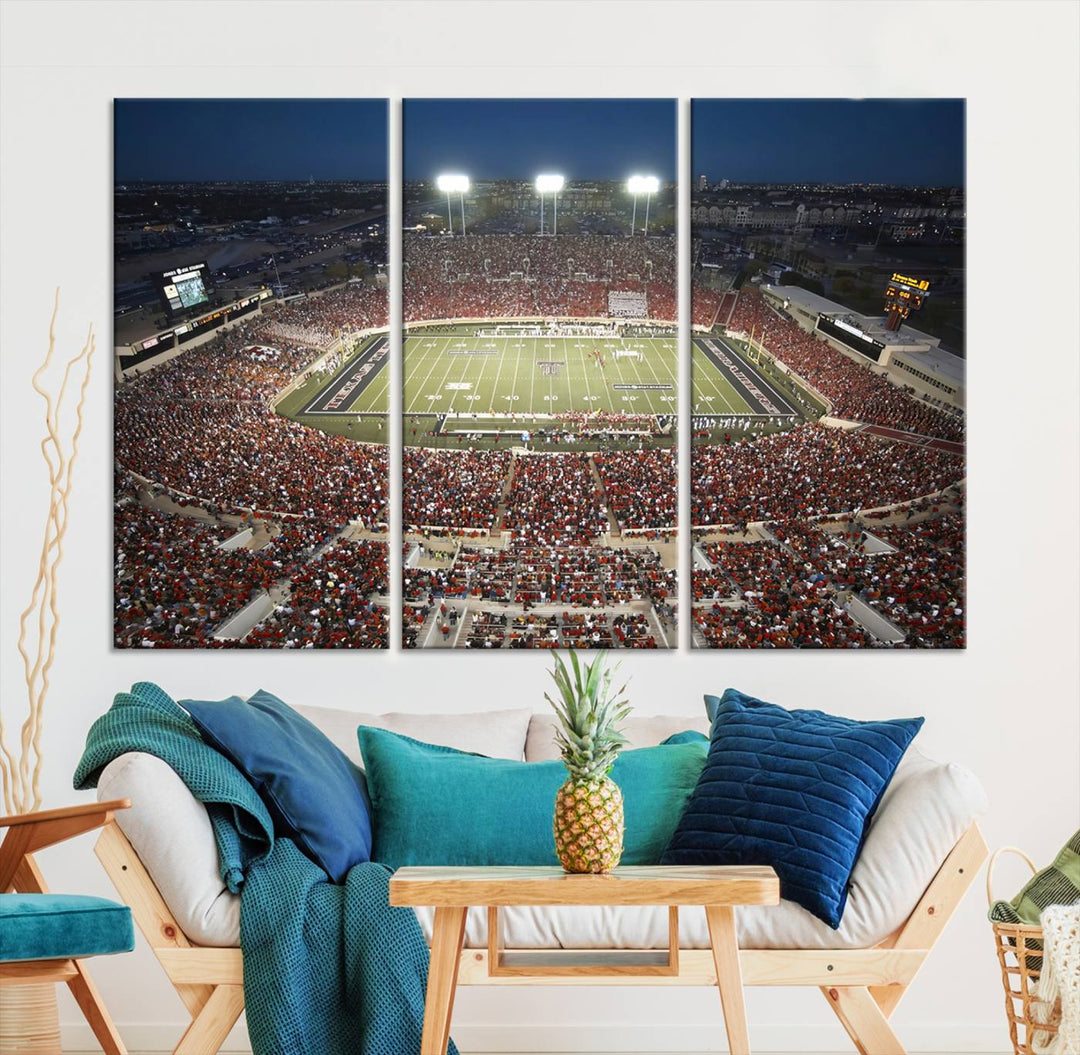 Texas Tech Red Raiders Football Team Print - Lubbock Jones AT&T Stadium Wall Art Canvas Print