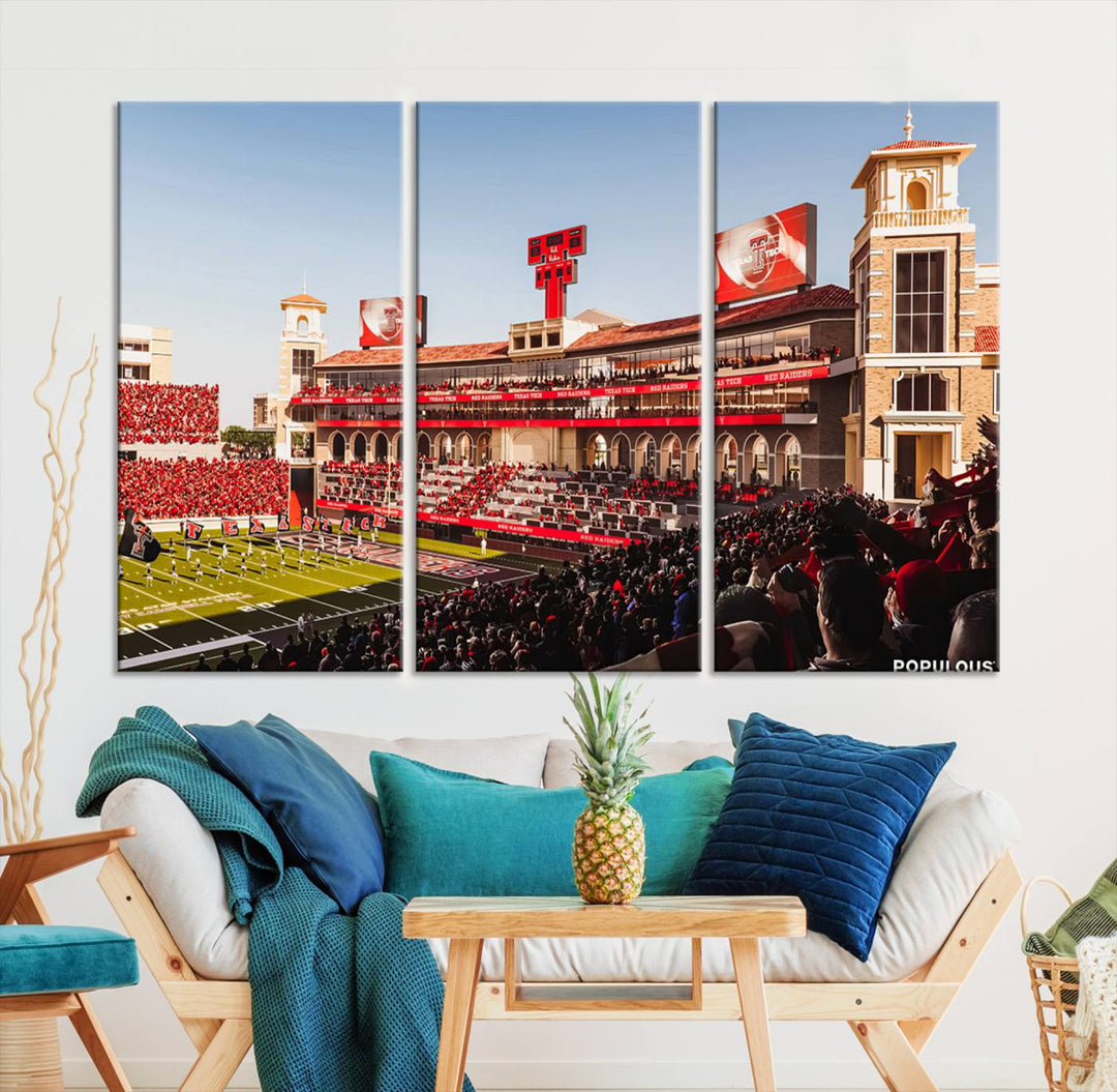 Texas Tech Red Raiders Football Team Print - Lubbock Jones AT&T Stadium Wall Art Canvas Print