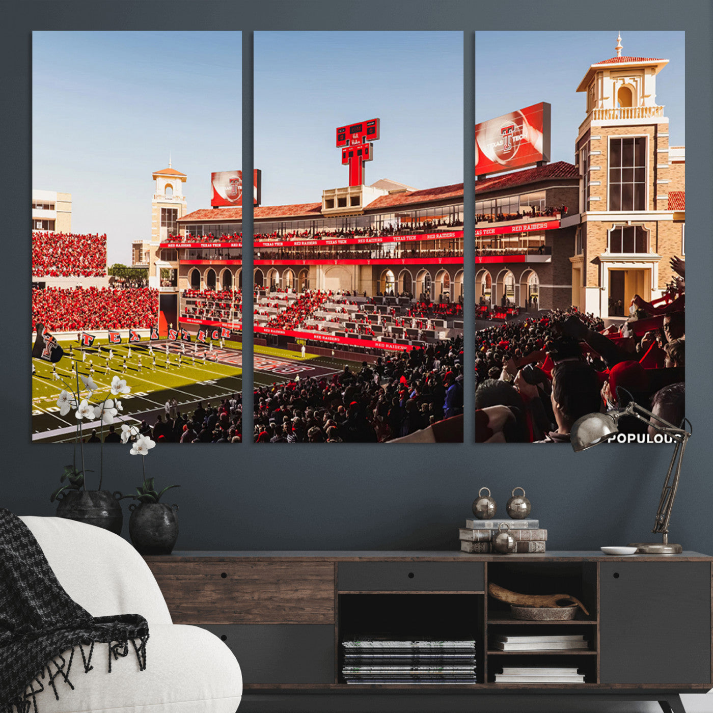 MGV-CV-48X32-3P - Jones AT&T Stadium Texas Tech Red Raiders Wall Art | Large Att Stadium Canvas Print | College