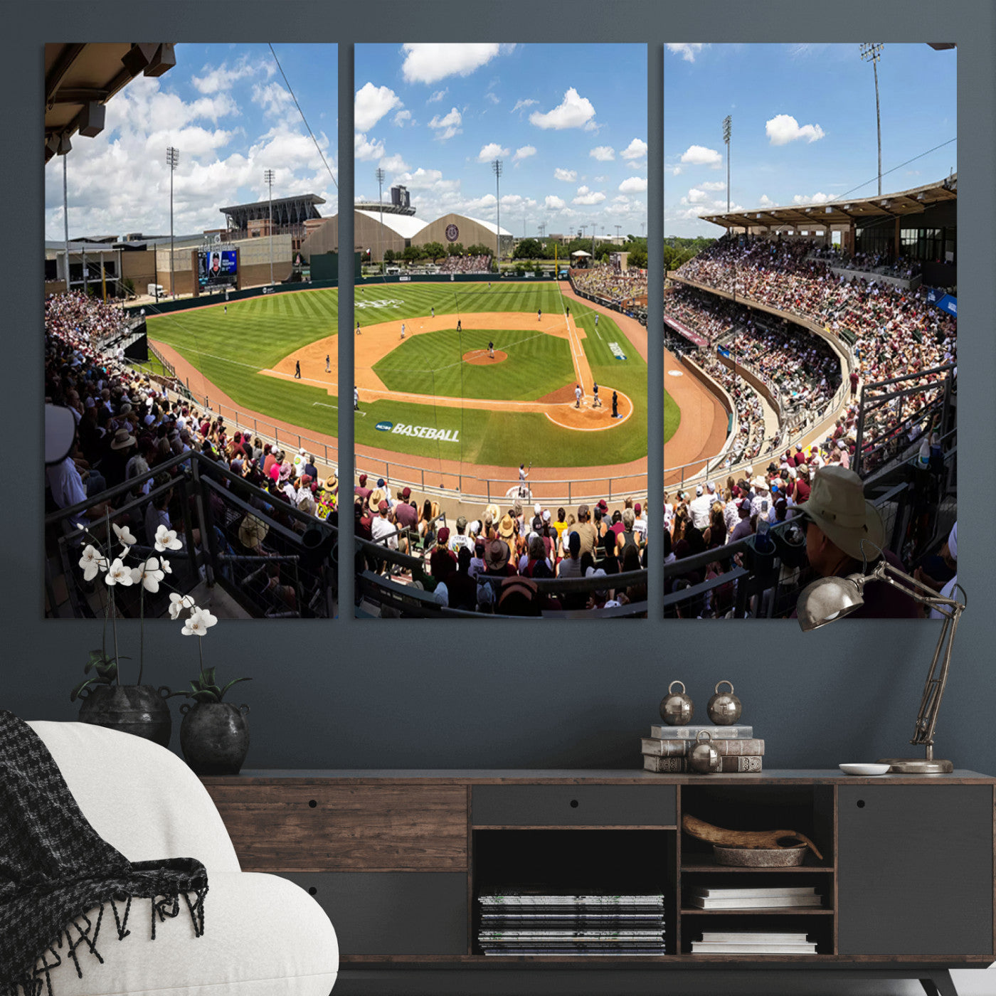 MGV-CV-48X32-3P - The Texas A&M University Aggies Athletics Team Print - College Station Kyle Field Wall Art Canvas