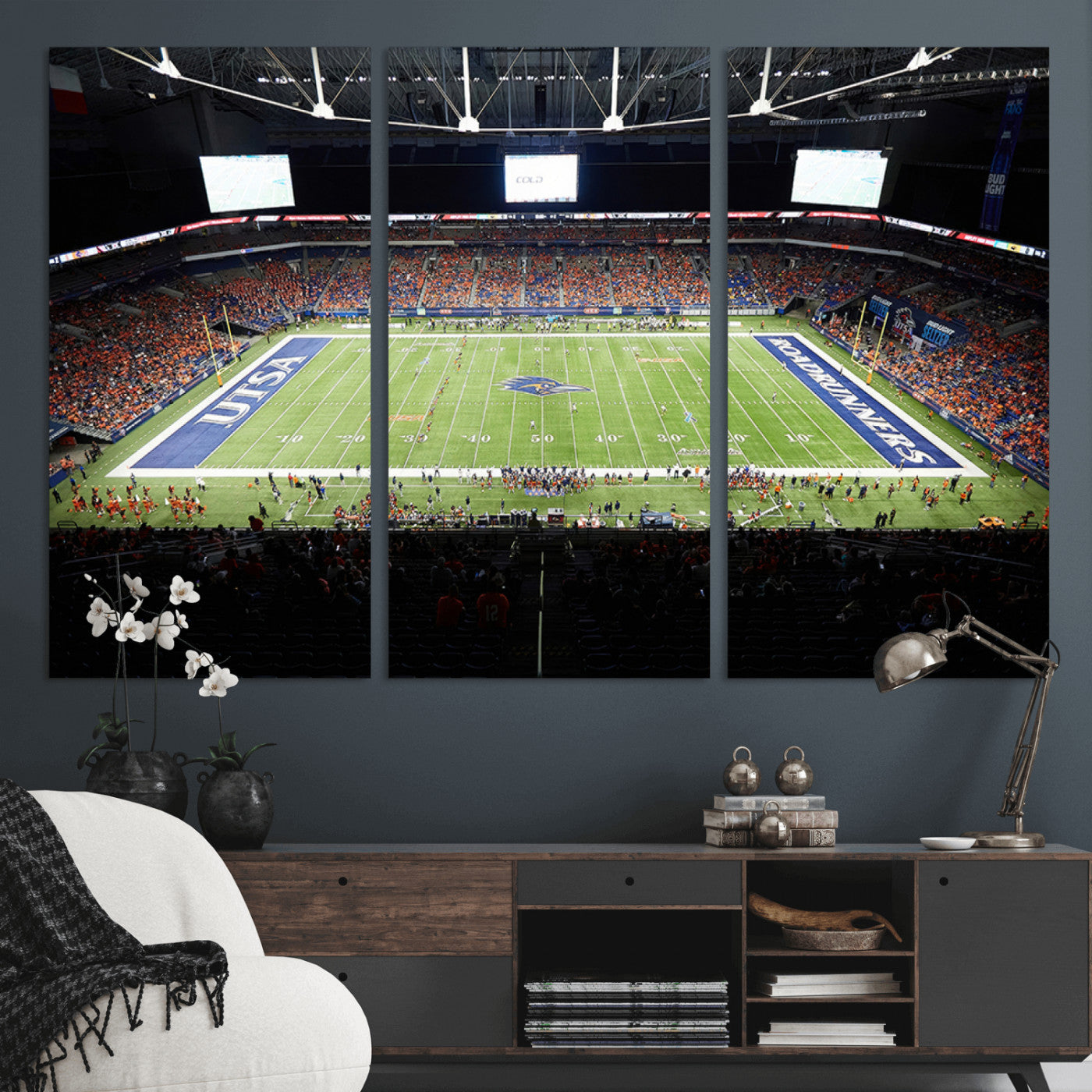 MGV-CV-48X32-3P - The University of Texas at San Antonio Roadrunners Football Team Print - San Antonio Alamodome Wall