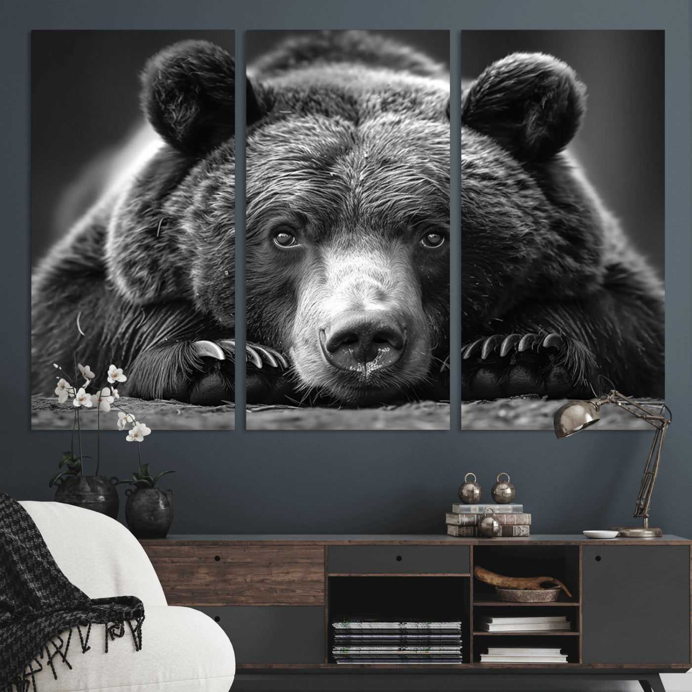 MGV-CV-48X32-3P - Resting Grizzly 399 Bear Canvas Print | Ready to Hang Wall Art | Rustic Cabin & Farmhouse Decor |