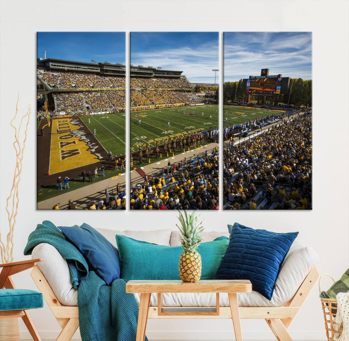 University of Wyoming Cowboys Football Team Print - Laramie Jonah Field at War Memorial Stadium Wall Art Canvas Print