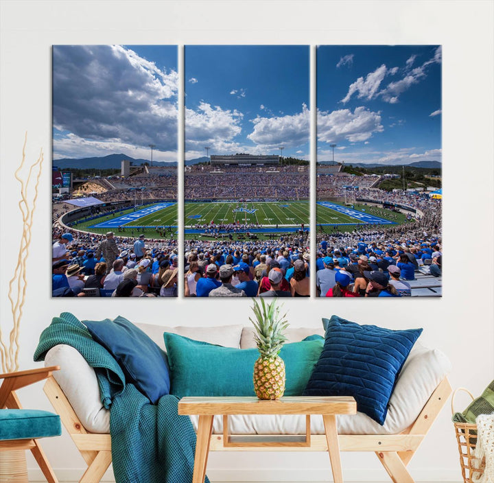 Air Force Falcons Football Team Print - Colorado Springs Falcon Stadium Wall Art Canvas Print