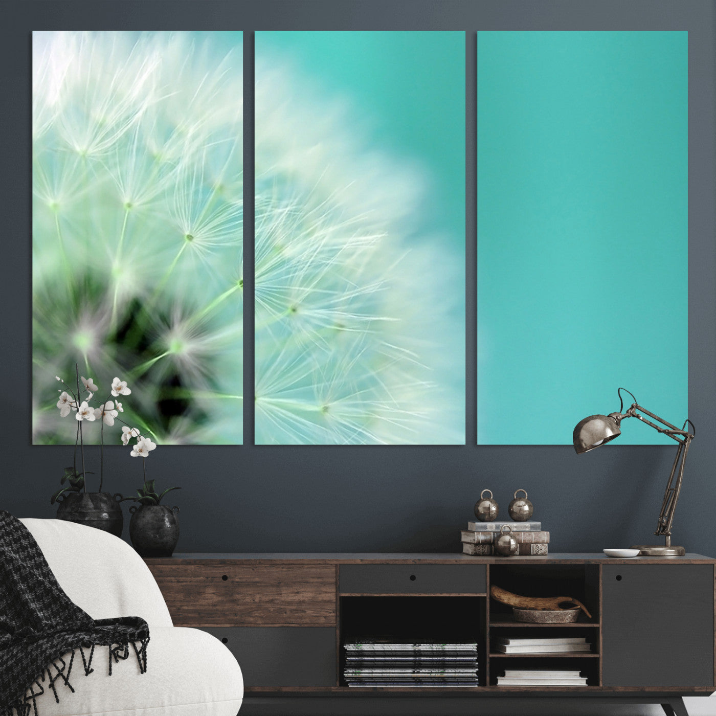 26056-MGV-CV-36X24-DANDELION Flower Wall Art Canvas Print, Canvas Dandelion Floral Wall Art