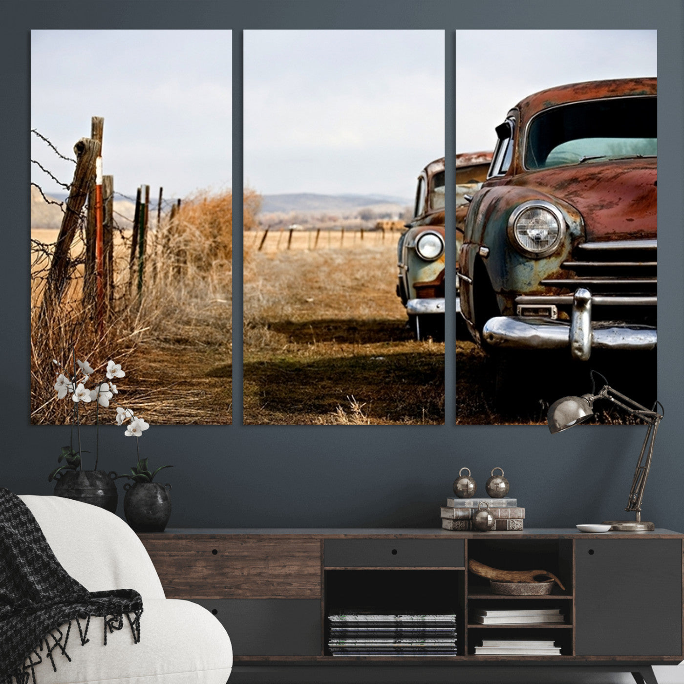 MGV-CV-48X32-3P - Classic Cars Vintage Wall Art Canvas Print