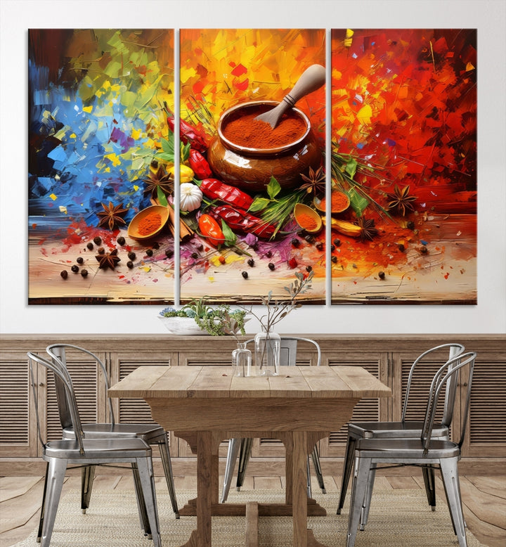 Abstract Spoonful of Spice Art Print Kitchen Herbs and Spices