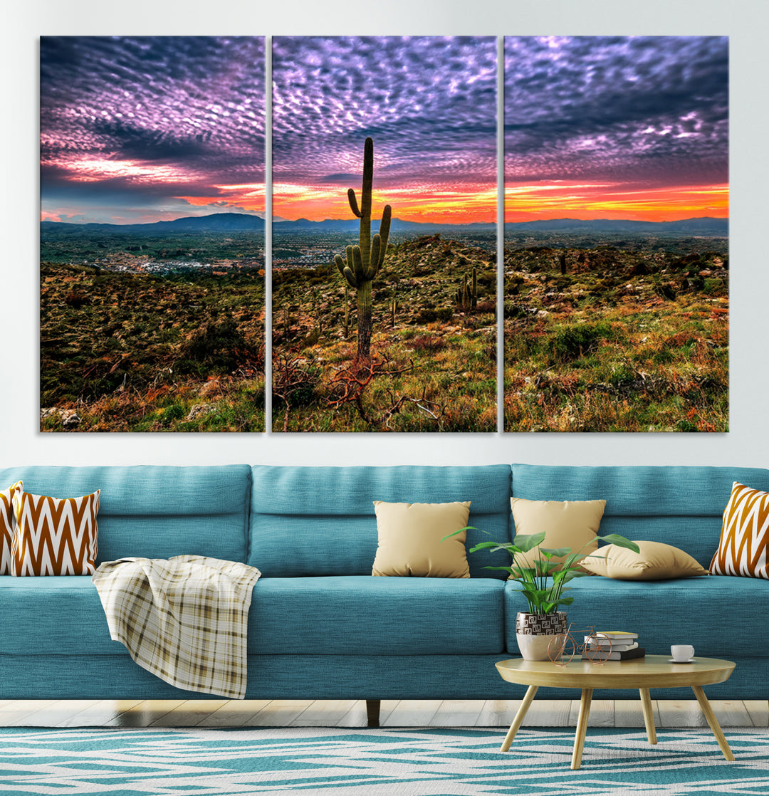 Arizona Desert Sunset Wall Art Canvas Print, Phoenix Wall Art Print