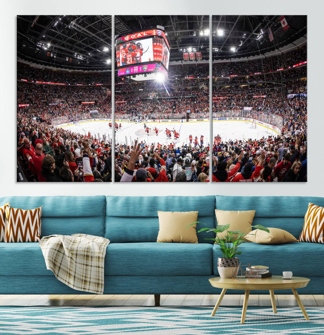 Amerant Bank Arena Wall Art Canvas Print - Basketball Arena Stadium Print