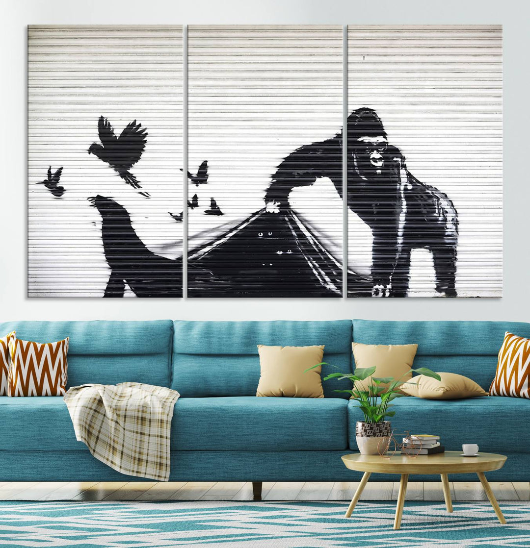 Banksy London Zoo Graffiti Wall Art Canvas Print