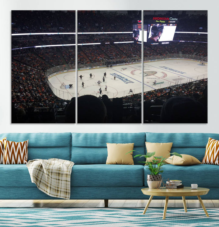 Honda Center California Anaheim Ducks Hockey Stadium Wall Art Canvas Print