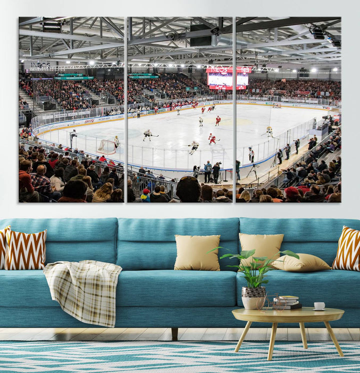 Lausanne Arena Ice Hockey Stadium Wall Art Canvas Print