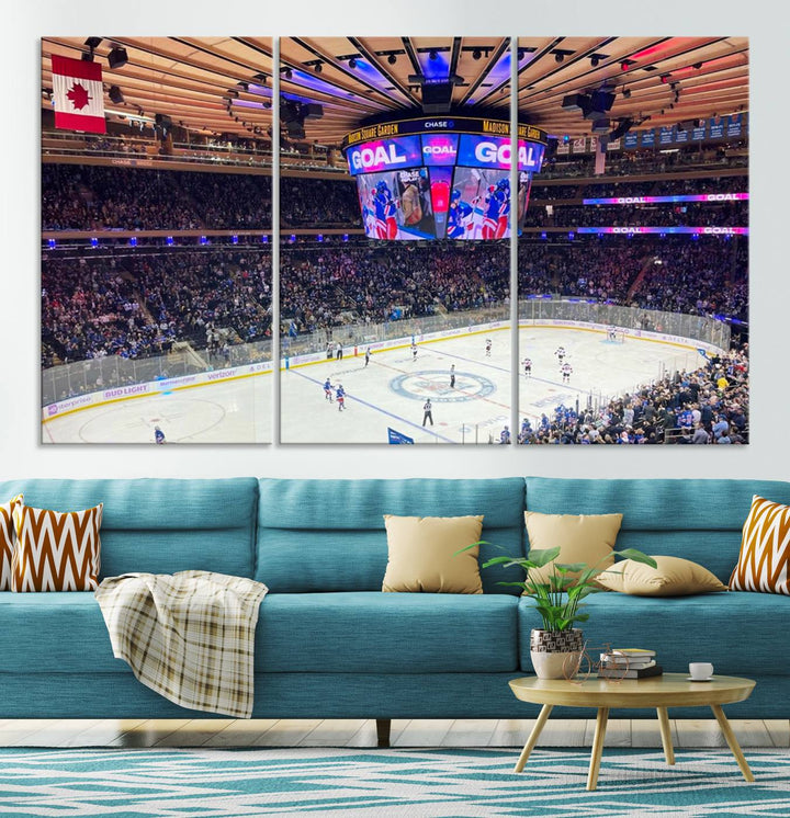 Madison New York Rangers Hockey Stadium Wall Art Canvas Print