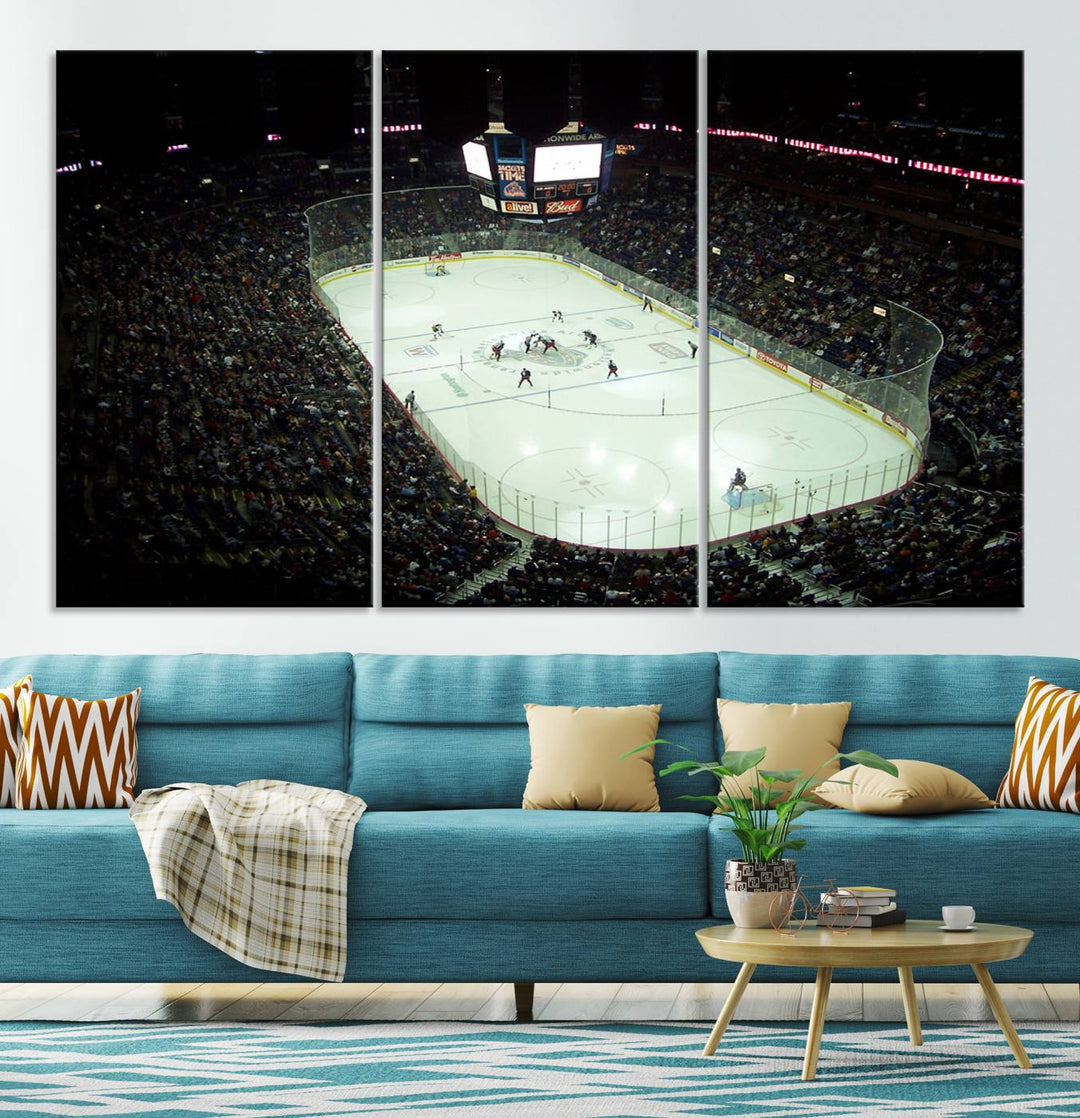 Nationwide Arena Ohio Columbus Blue Jackets Hockey Stadium Wall Art Canvas Print