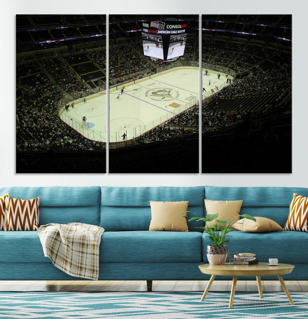 PPG Paints Arena Pennsylvania Pittsburgh Penguins Hockey Stadium Wall Art Canvas Print