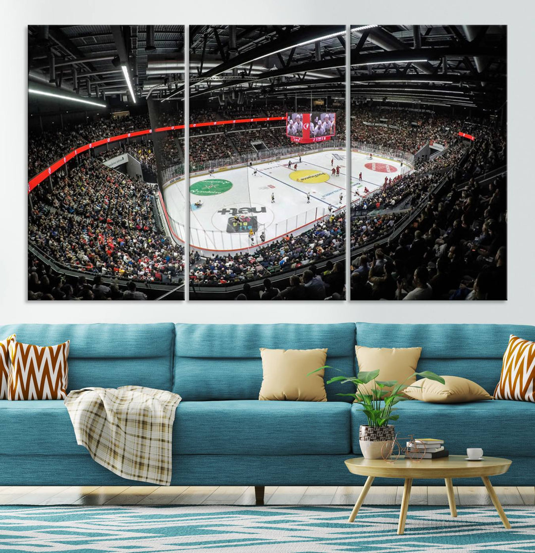 Vaudoise Lausanne Ice Hockey Arena Stadium Wall Art Canvas Print