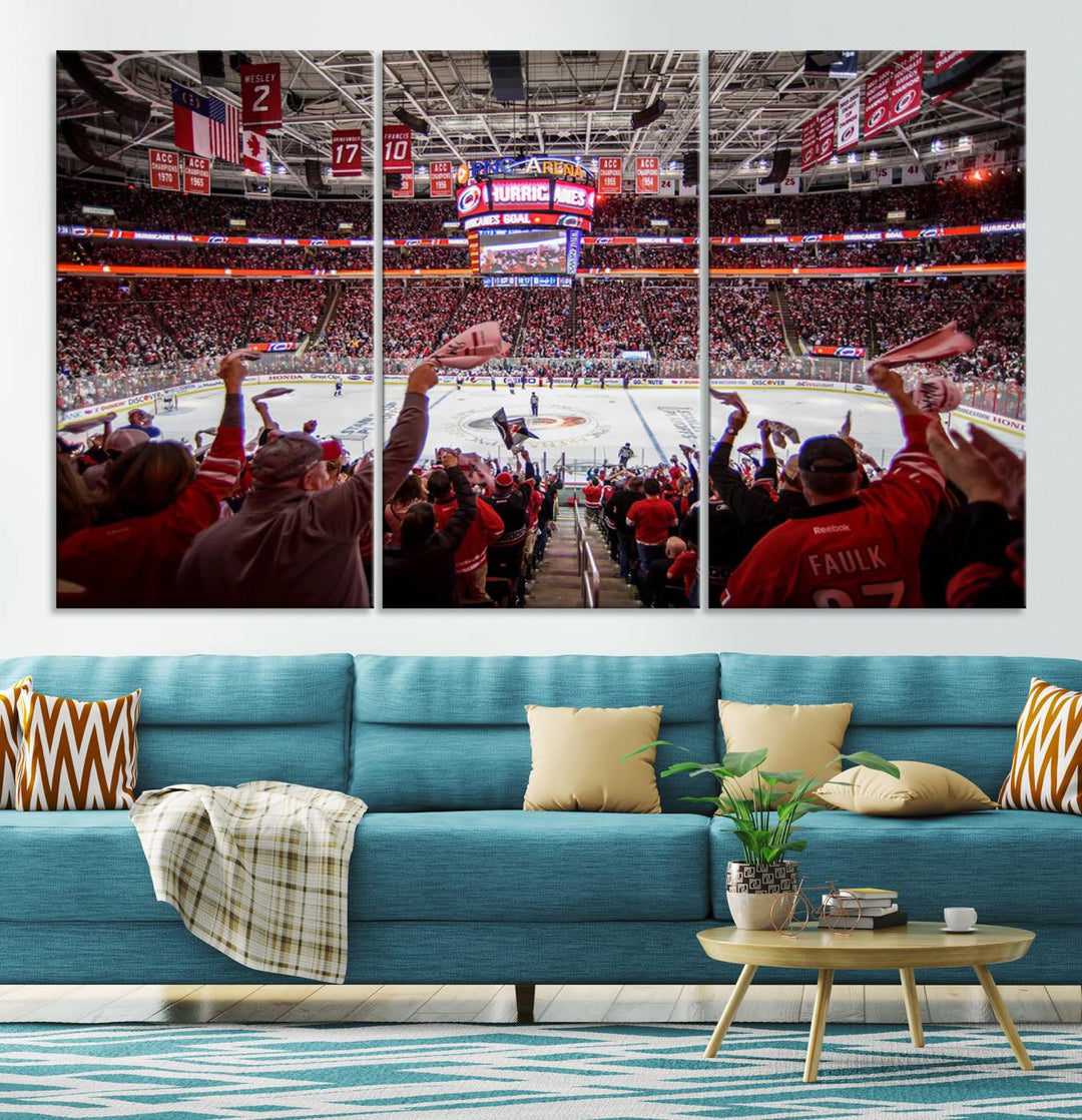 Carolina Hurricanes Ice Hockey Stadium Wall Art Canvas Print