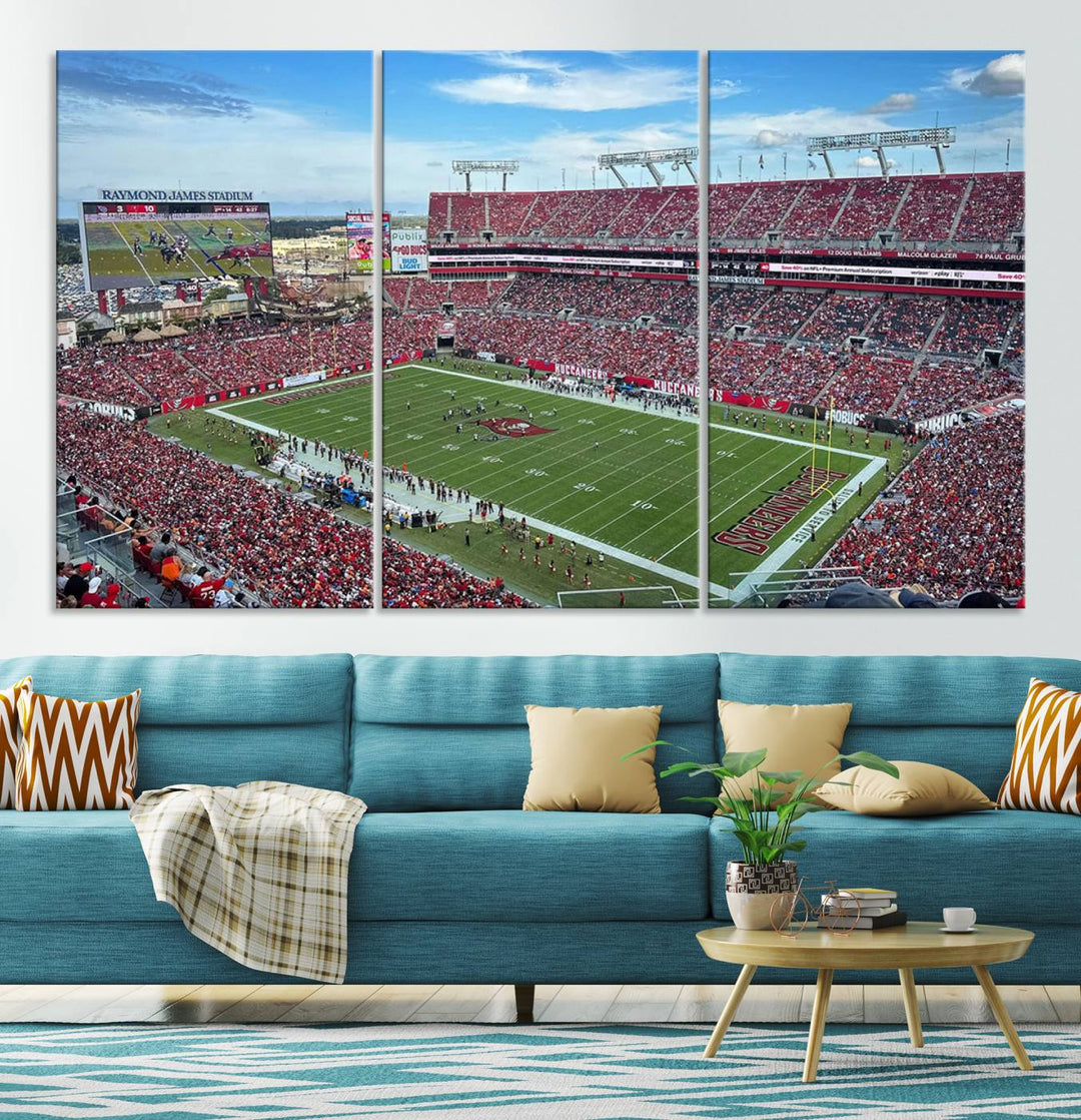 Florida Tampa Raymond James Stadium Wall Art Canvas Print - NFL Football Stadium Print