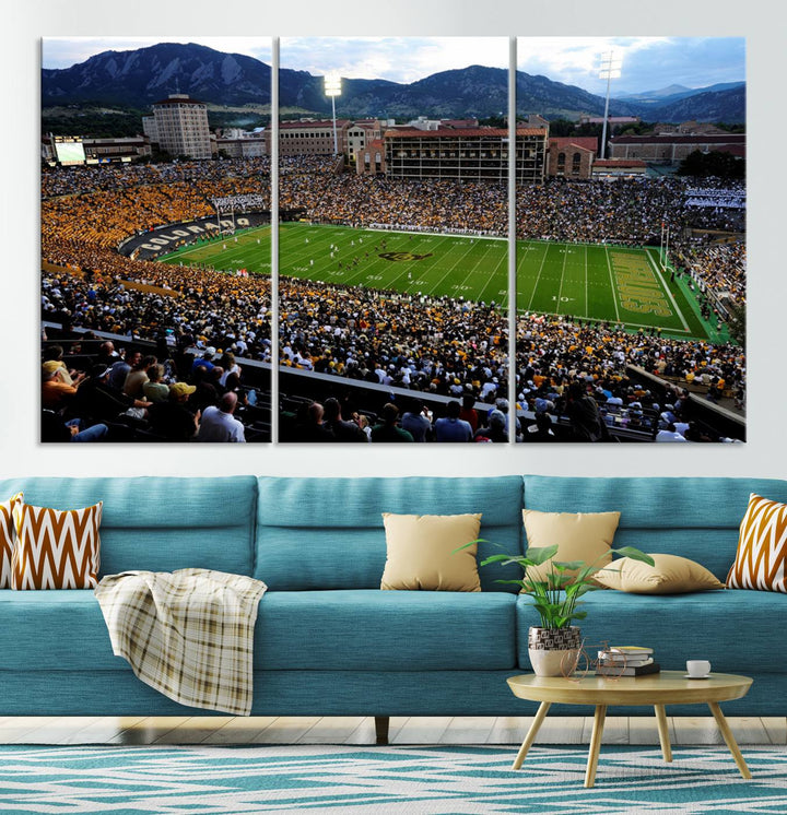 Colorado Buffaloes Football Team Print - Boulder Folsom Field Stadium Wall Art Canvas Print