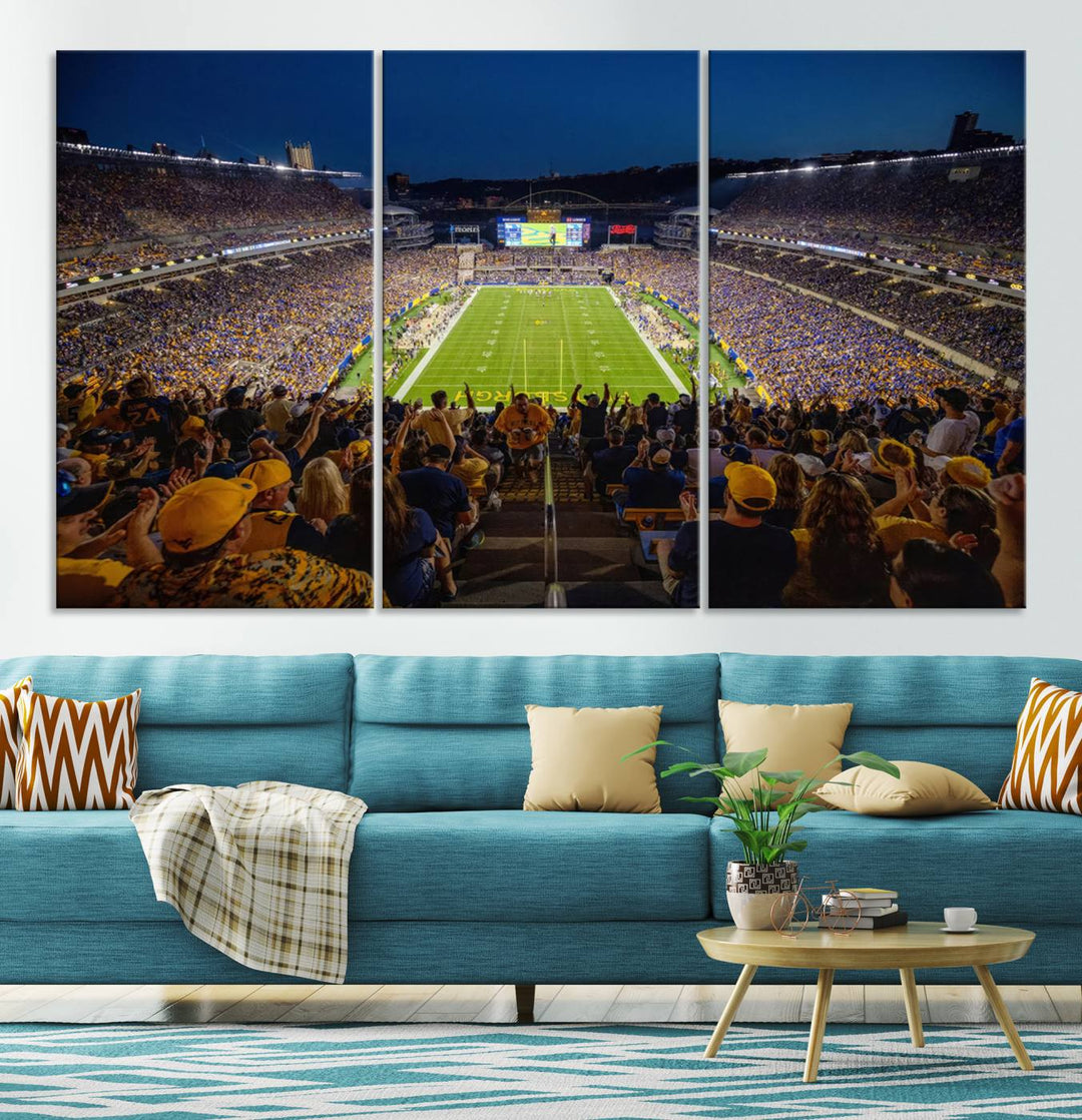 Pittsburgh Panthers Football Team Print - Pittsburgh Acrisure Stadium Wall Art Canvas Print