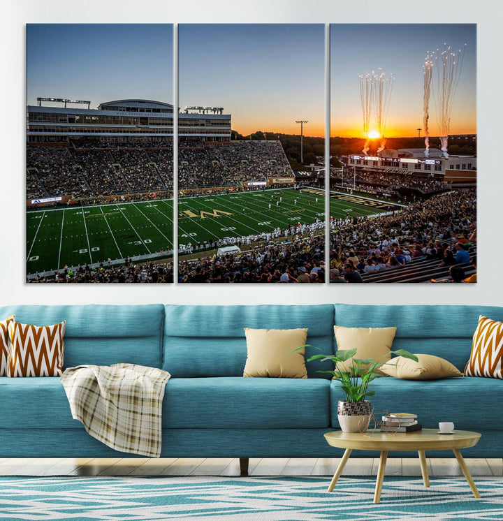 Demon Deacons Football Team Print - Winston-Salem Allegacy Federal Credit Union Stadium Wall Art Canvas Print