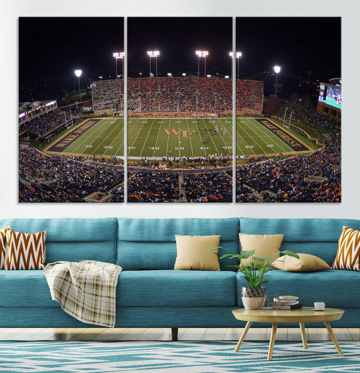 Demon Deacons Football Team Print - Winston-Salem Allegacy Federal Credit Union Stadium Wall Art Canvas Print