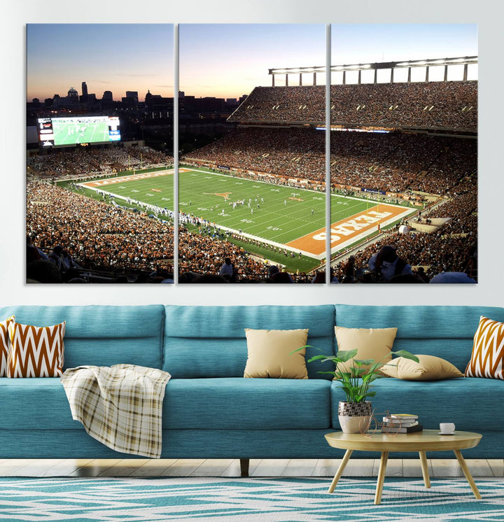 Darrell K Royal-Texas Memorial Stadium Canvas Wall Art - Texas Longhorns Football Match