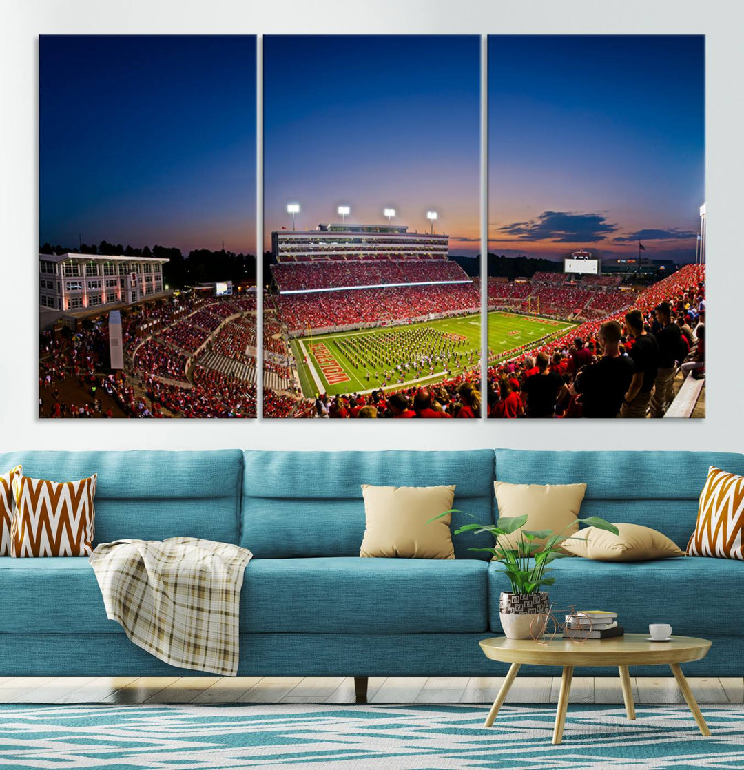 Wolfpack Football Team Print - Raleigh Carter-Finley Stadium Wall Art Canvas Print