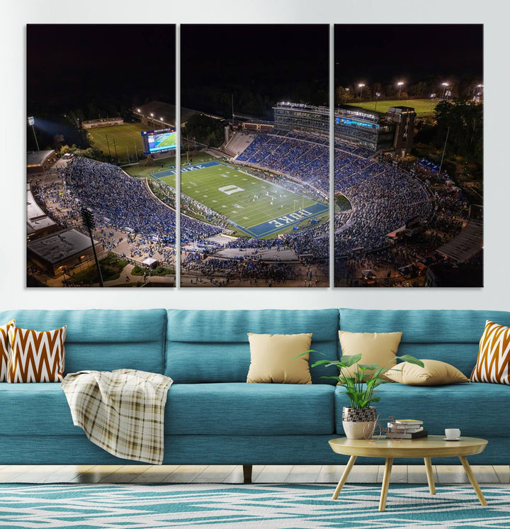 Duke University Blue Devils Football Team Print - Durham Wallace Wade Stadium Wall Art Canvas Print