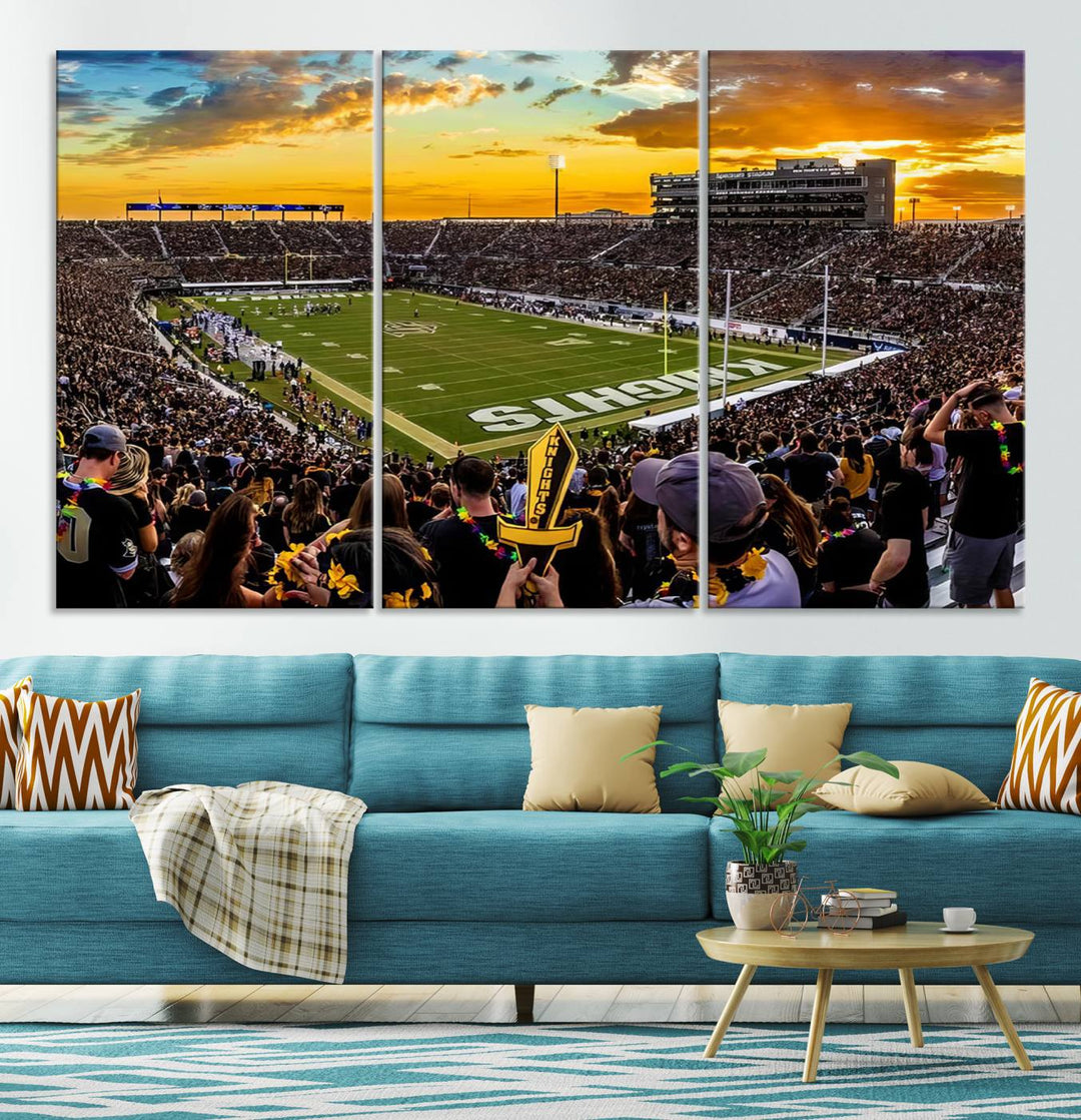 UCF Knights Football Team Print - Orlando FBC Mortgage Stadium Wall Art Canvas Print