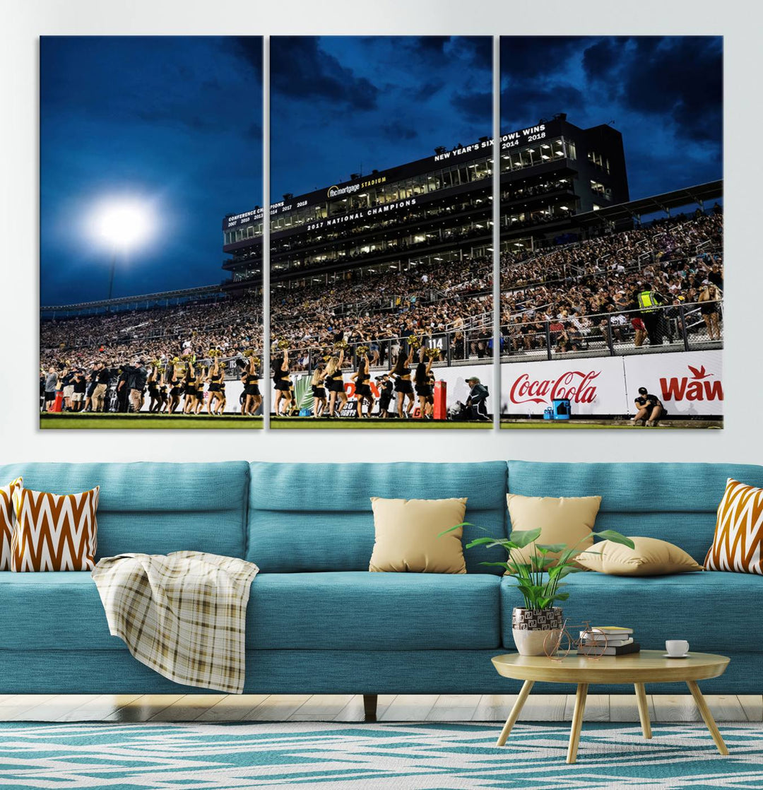 UCF Knights Football Team Print - Orlando FBC Mortgage Stadium Wall Art Canvas Print