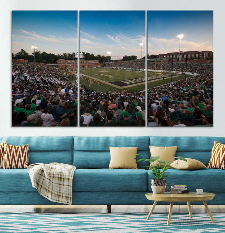 University of Charlotte 49ers Football Team Print - Charlotte Jerry Richardson Stadium Wall Art Canvas Print