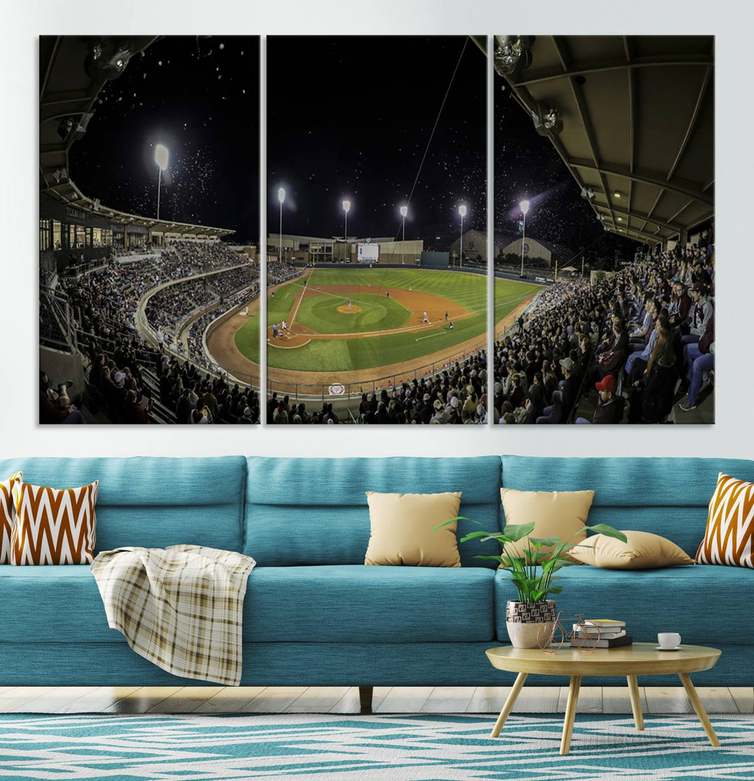 Olsen Field at Blue Bell Park - Texas A&M Aggies Baseball Stadium Wall Art Canvas Print