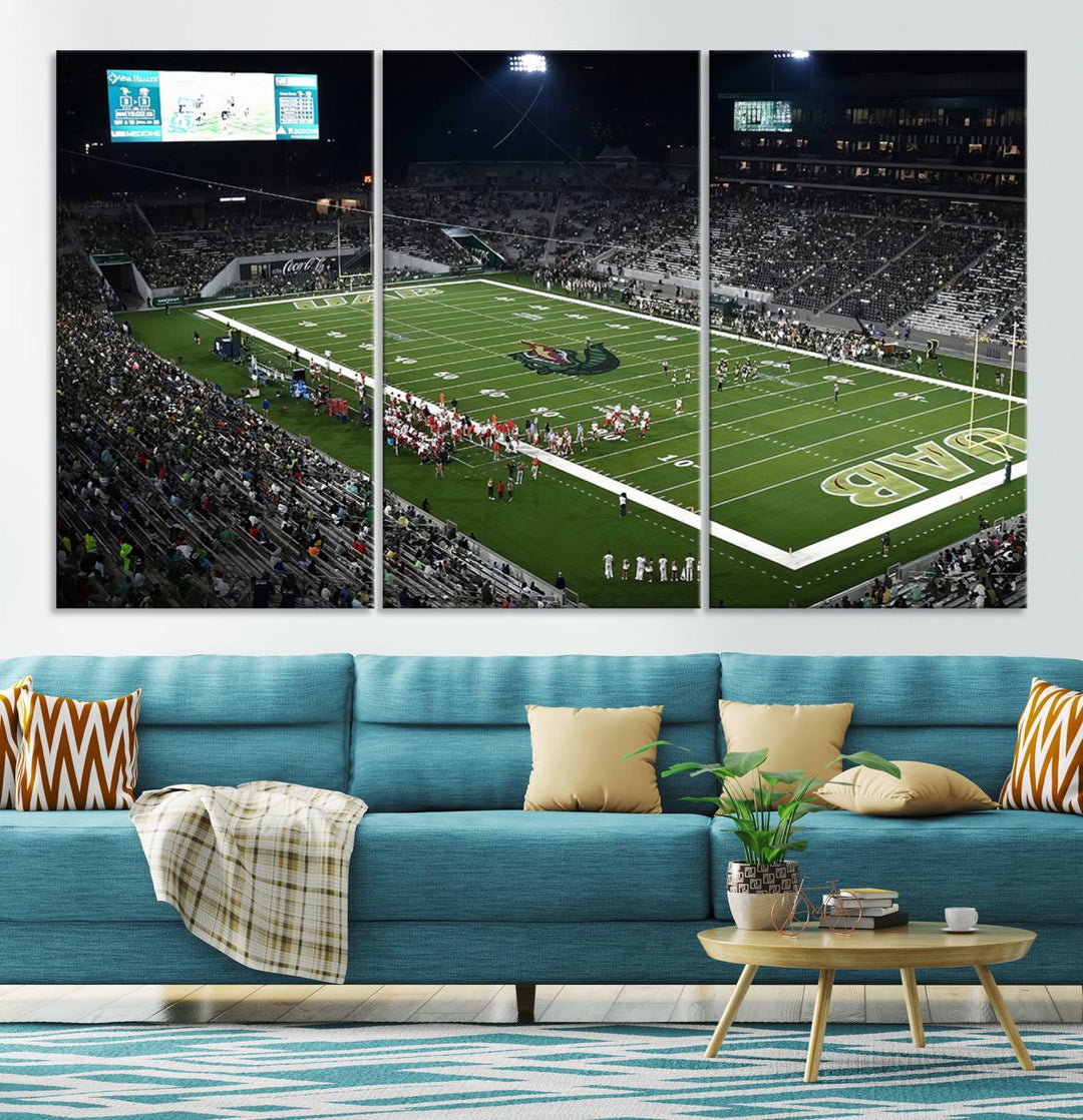 UAB Blazers Football Team Print - Birmingham Protective Stadium Wall Art Canvas Print