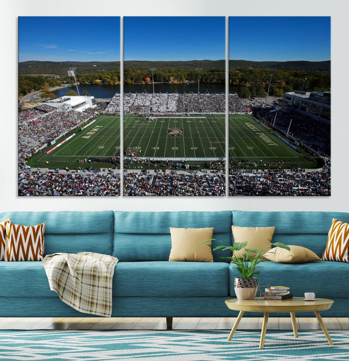 Army Black Knights Football Team Print - West Point Michie Stadium Wall Art Canvas Print