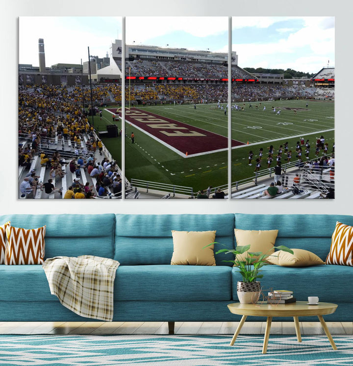 Boston College Eagles Football Team Print - Boston Alumni Stadium Wall Art Canvas Print