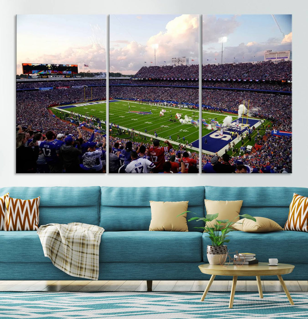 Buffalo Bills Football Team Print - Buffalo Highmark Stadium Wall Art Canvas Print