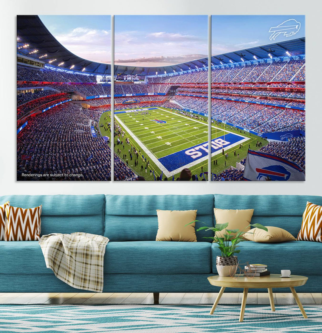 Buffalo Bills Football Team Print - Buffalo Highmark Stadium Wall Art Canvas Print