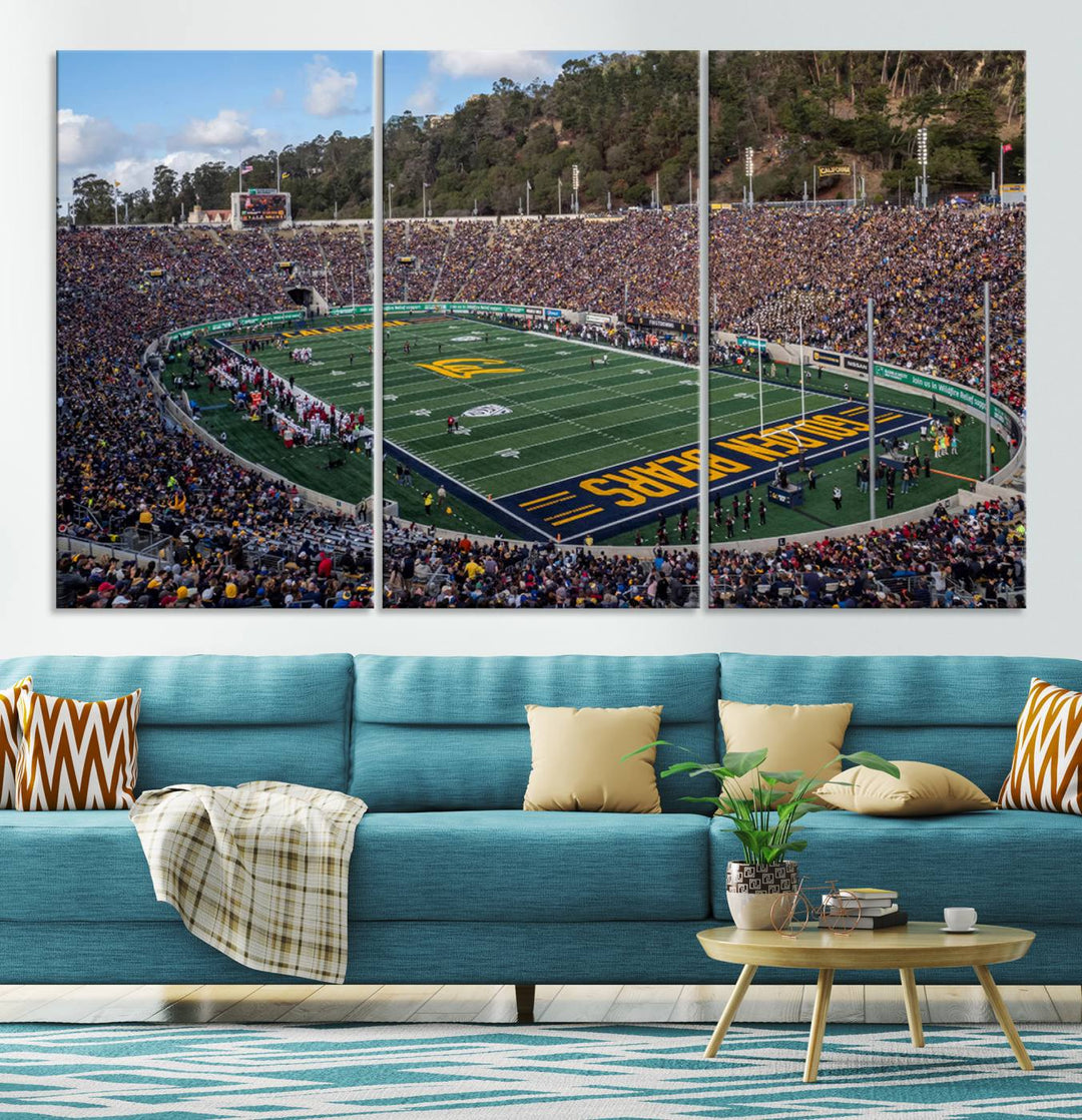 University of California Golden Bears Football Team Print - Berkeley California Memorial Stadium Wall Art Canvas Print